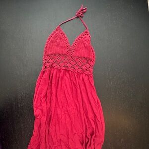 Elegant crochet top Halter Maxi Dress